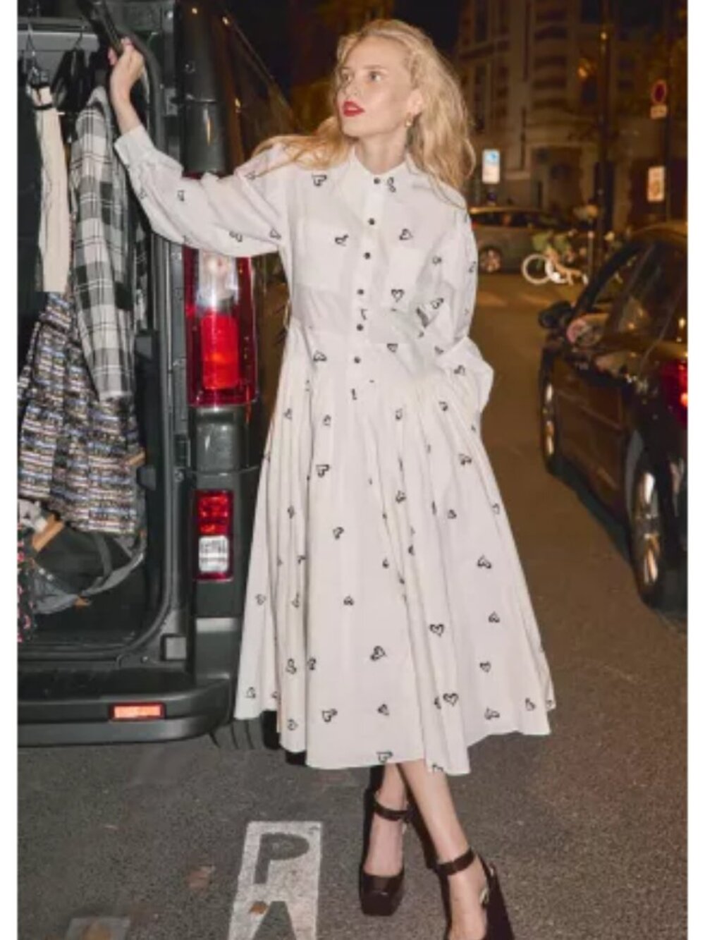Hunter Bell *NEW* Embroidered Heart Randolph Shirt Dress